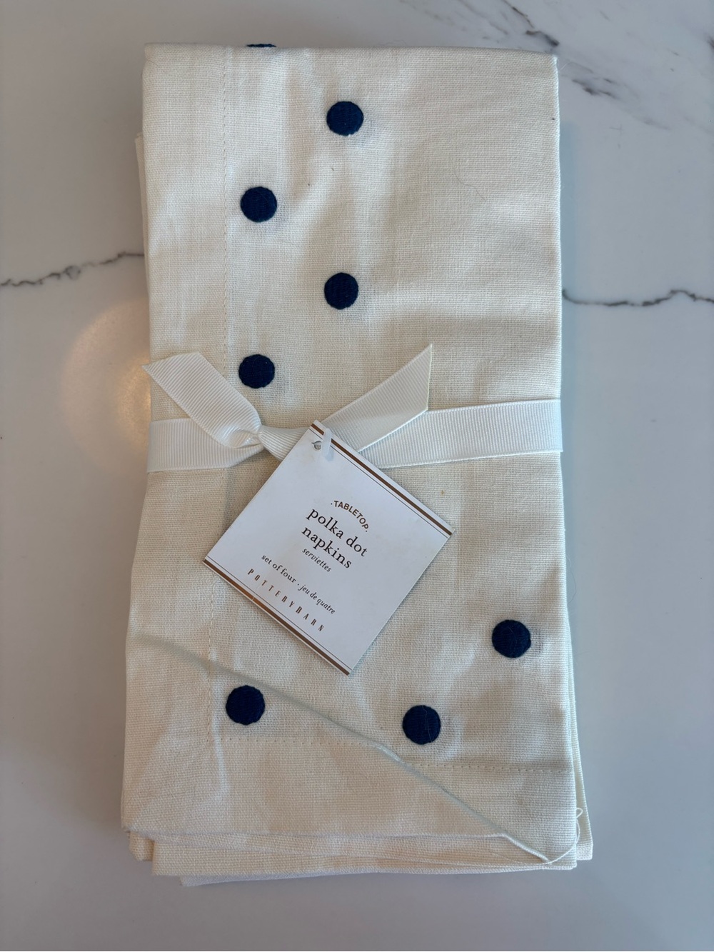 Pottery Barn Polka Dot Napkins – Set of 4 – NWT